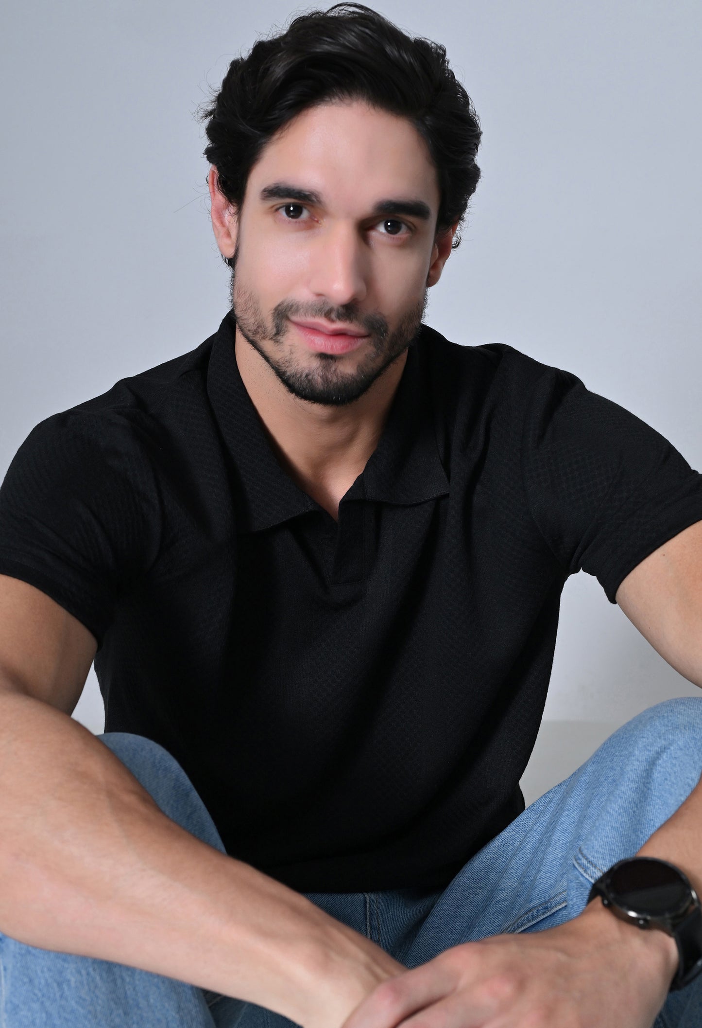 Black Men’s Cotton Solid Polo T-Shirt – Regular Fit Minimal Casual Wear
