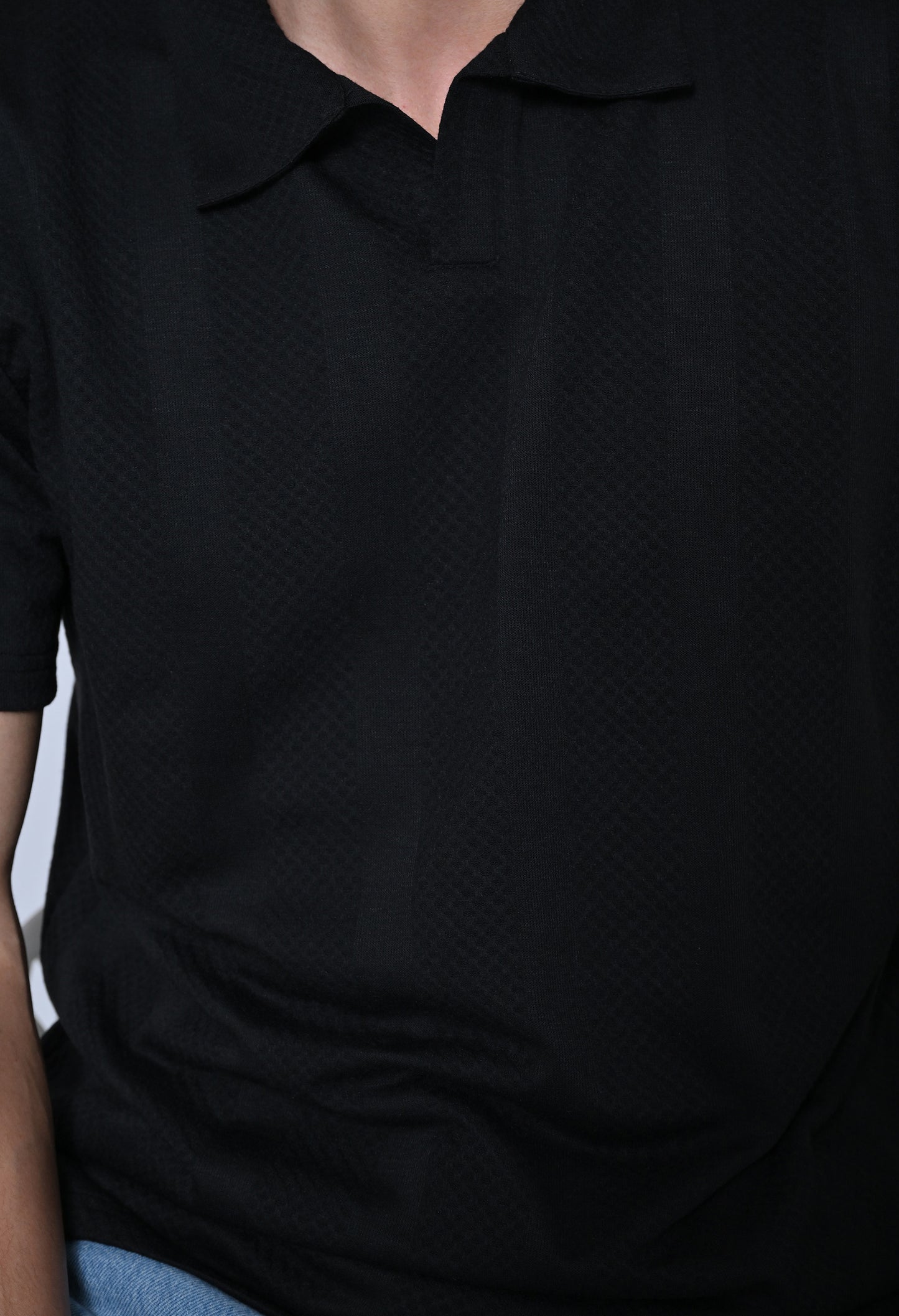Black Men’s Cotton Solid Polo T-Shirt – Regular Fit Minimal Casual Wear