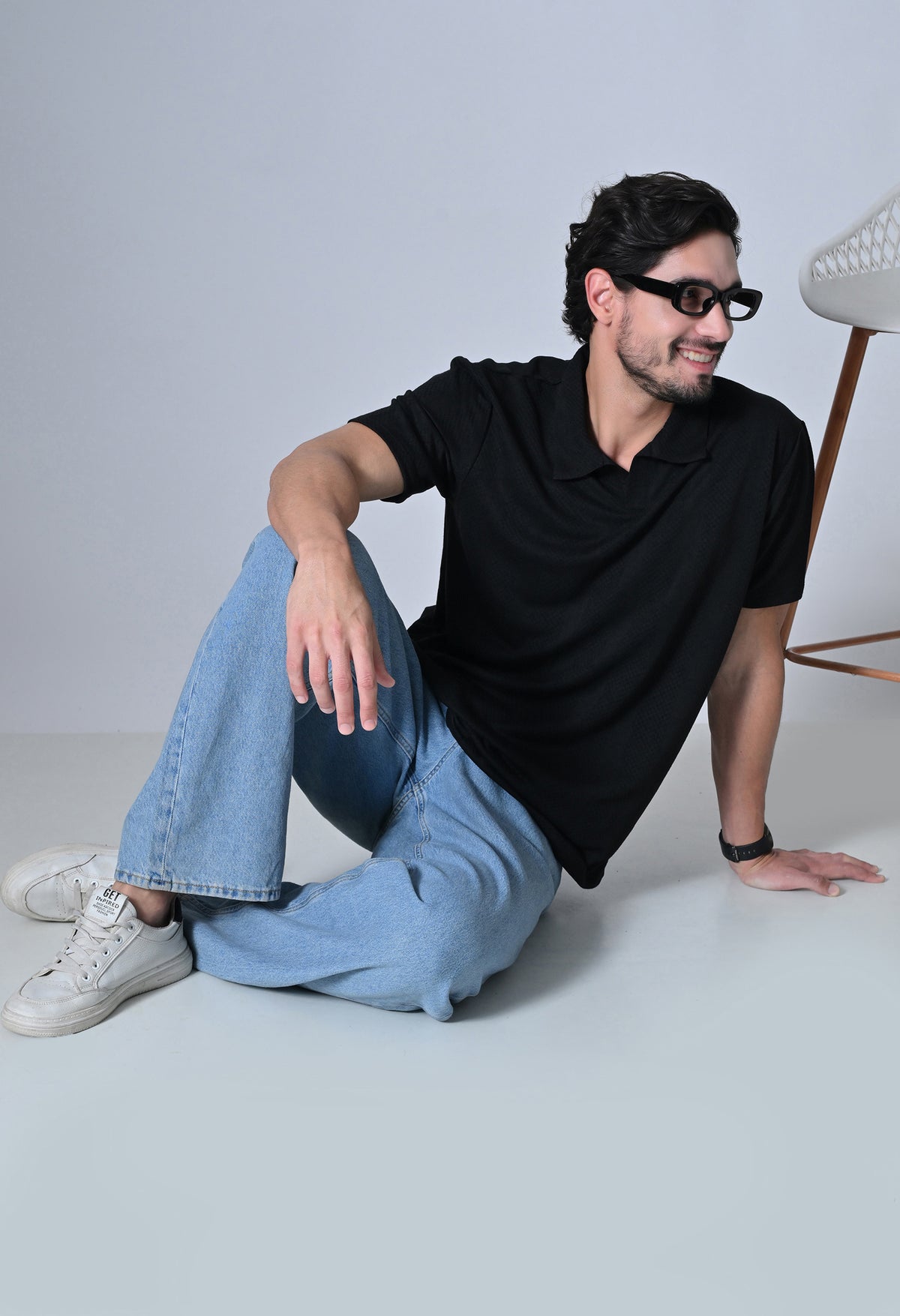 Black Men’s Cotton Solid Polo T-Shirt – Regular Fit Minimal Casual Wear