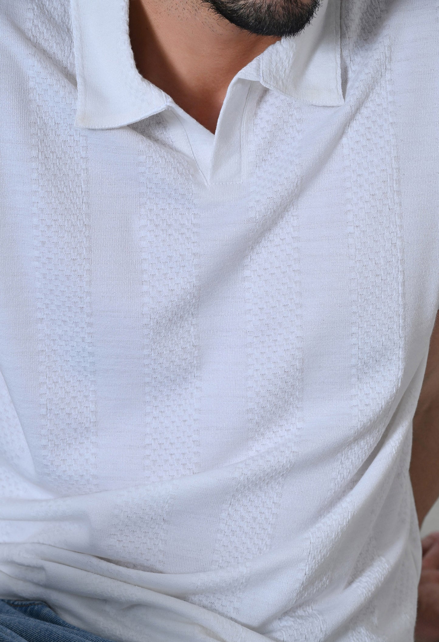 White Men’s Cotton Solid Polo T-Shirt – Regular Fit Minimal Casual Wear