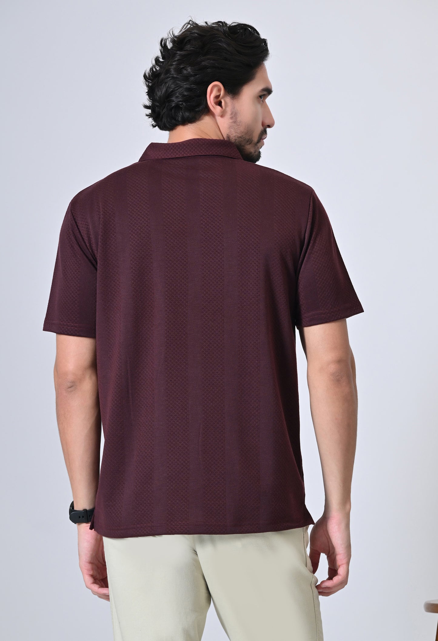 Wine Men’s Cotton Solid Polo T-Shirt – Regular Fit Minimal Casual Wear
