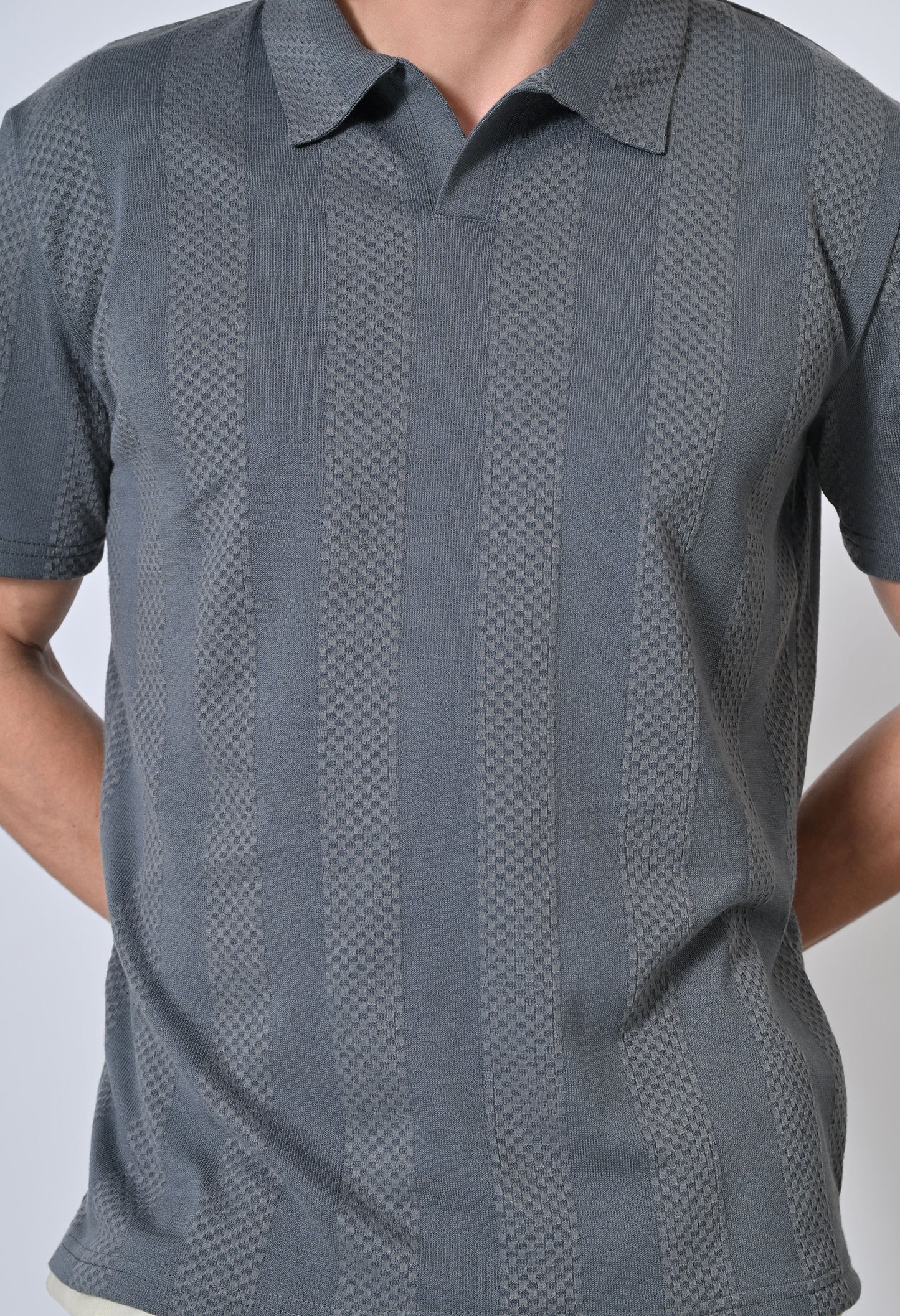 Grey Men’s Cotton Solid Polo T-Shirt – Regular Fit Minimal Casual Wear
