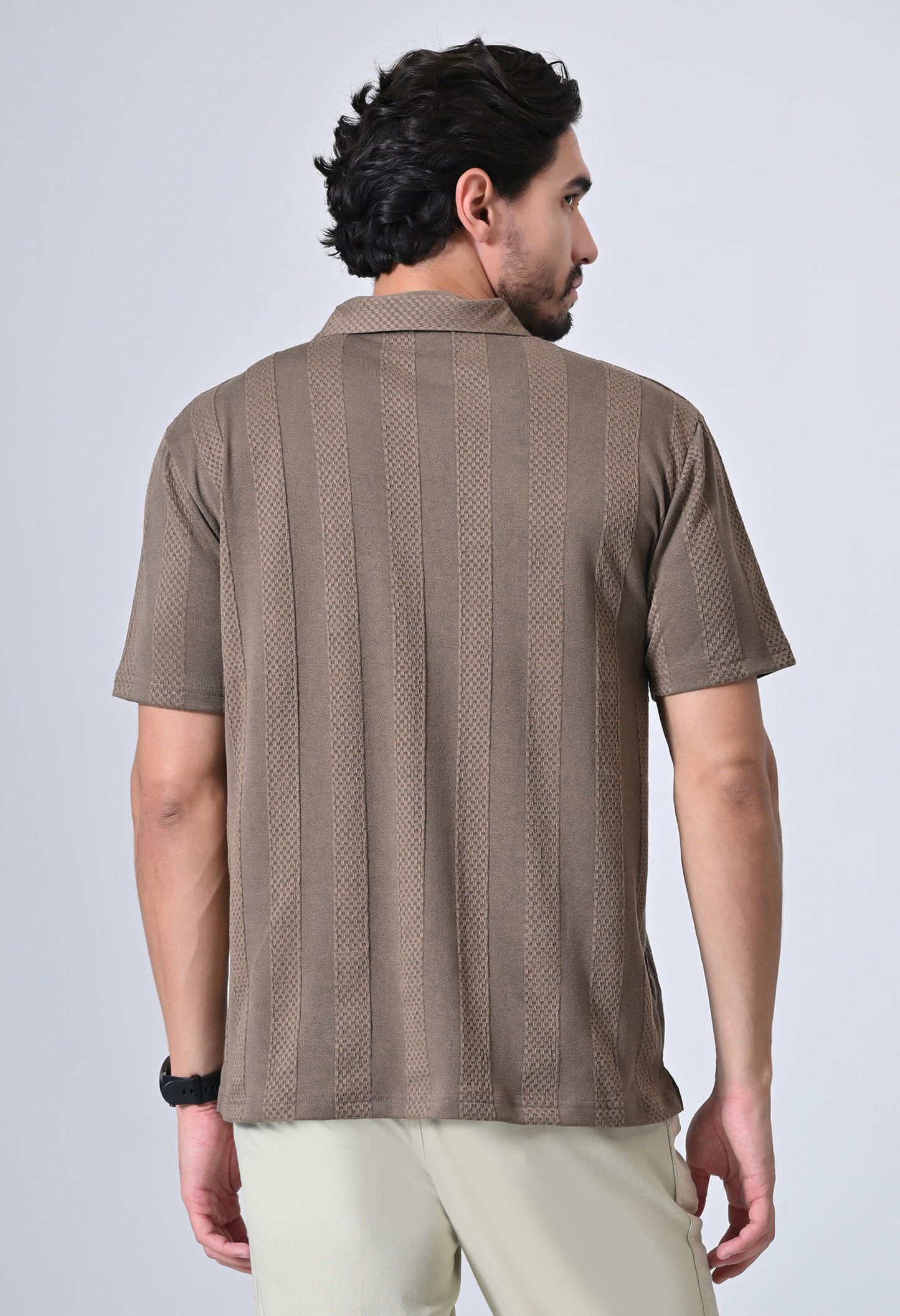 Brown Men’s Cotton Solid Polo T-Shirt – Regular Fit Minimal Casual Wear