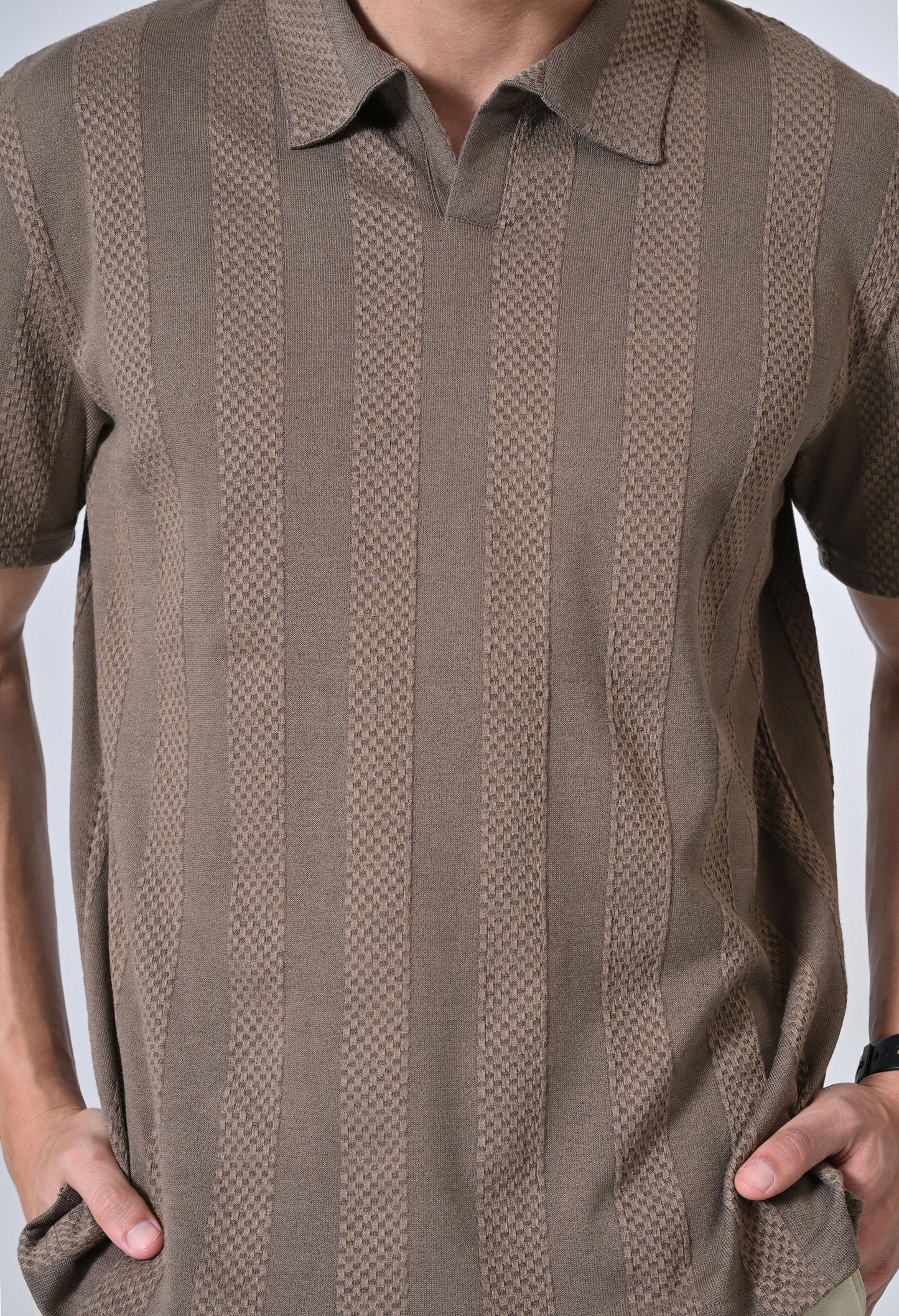 Brown Men’s Cotton Solid Polo T-Shirt – Regular Fit Minimal Casual Wear