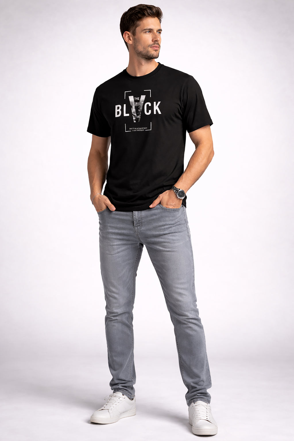 Men’s Cotton Graphic Printed Round Neck Half Sleeve T-Shirt