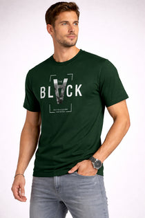 Men’s Cotton Graphic Printed Round Neck Half Sleeve T-Shirt