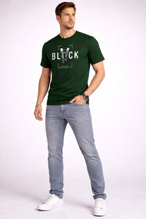 Men’s Cotton Graphic Printed Round Neck Half Sleeve T-Shirt