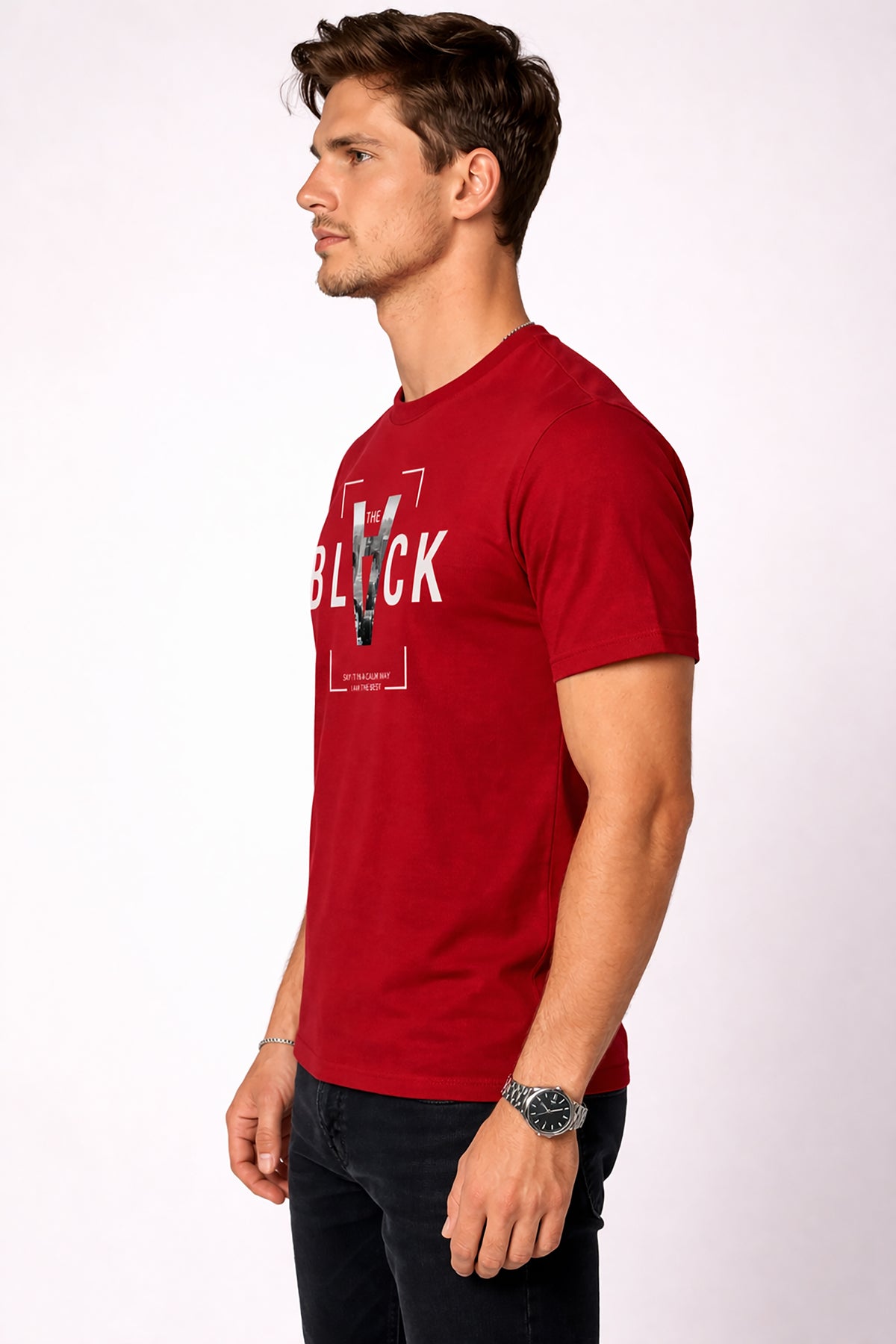 Men’s Cotton Graphic Printed Round Neck Half Sleeve T-Shirt