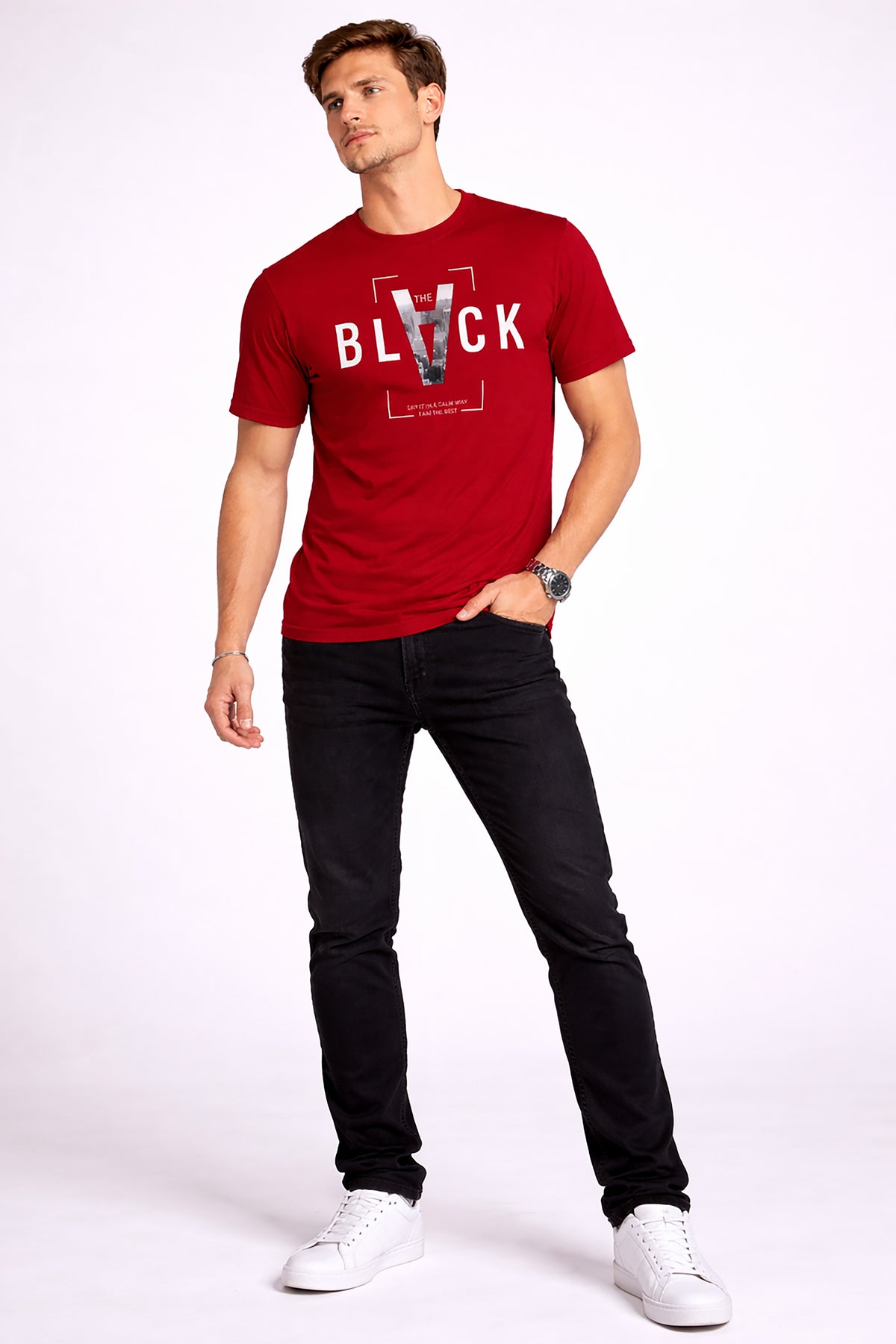 Men’s Cotton Graphic Printed Round Neck Half Sleeve T-Shirt