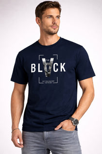 Men’s Cotton Graphic Printed Round Neck Half Sleeve T-Shirt