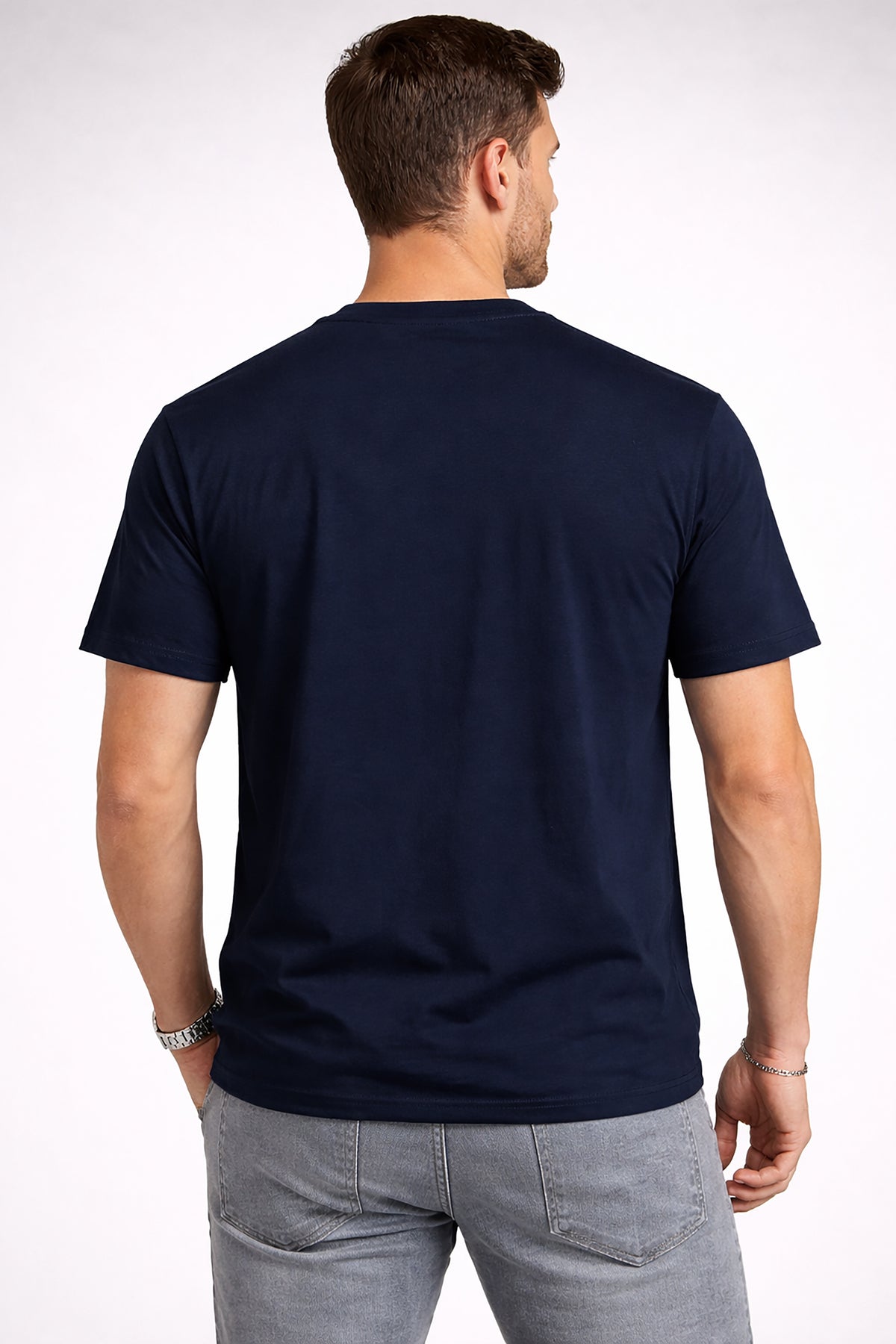 Men’s Cotton Graphic Printed Round Neck Half Sleeve T-Shirt