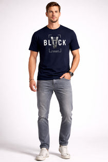 Men’s Cotton Graphic Printed Round Neck Half Sleeve T-Shirt