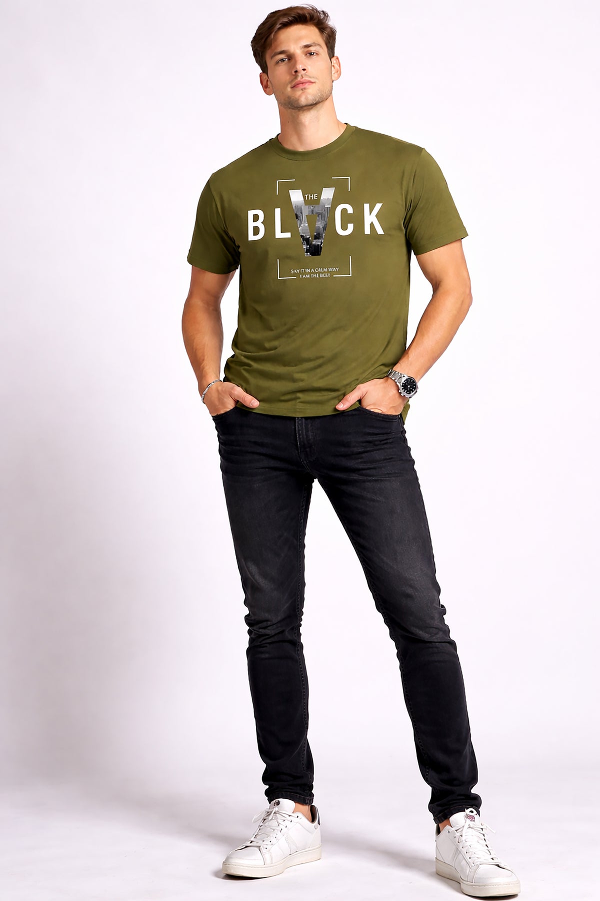 Men’s Cotton Graphic Printed Round Neck Half Sleeve T-Shirt