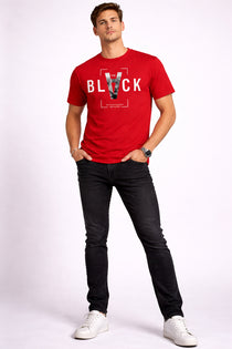 Men’s Cotton Graphic Printed Round Neck Half Sleeve T-Shirt