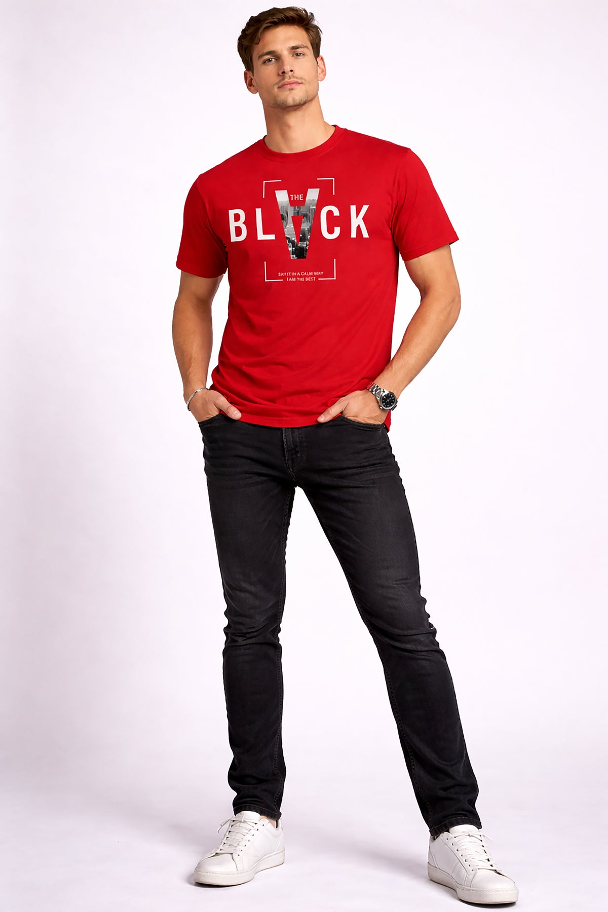 Men’s Cotton Graphic Printed Round Neck Half Sleeve T-Shirt