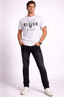 Men’s Cotton Graphic Printed Round Neck Half Sleeve T-Shirt