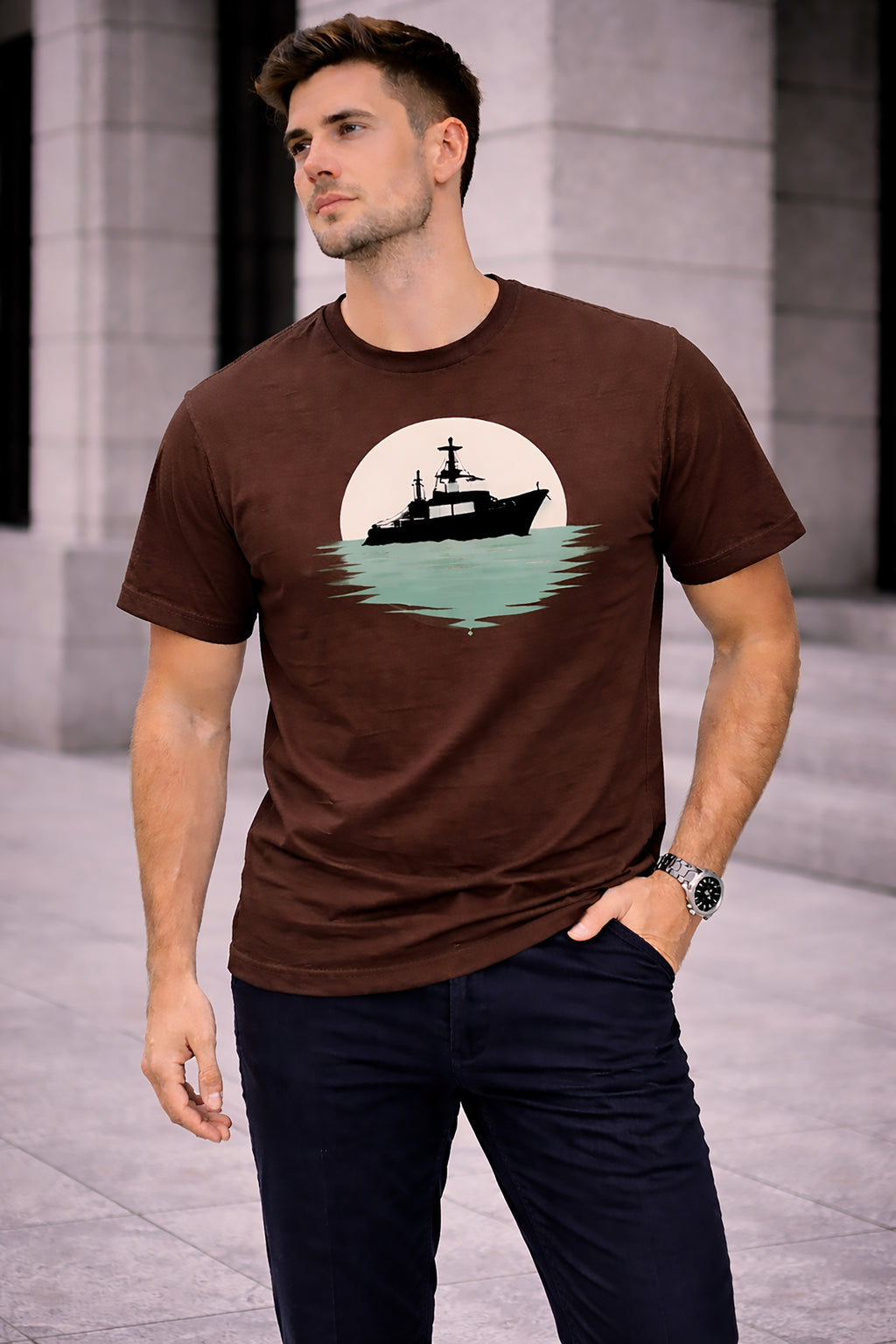 Men’s Cotton Graphic Printed Oversized Round Neck T-Shirt