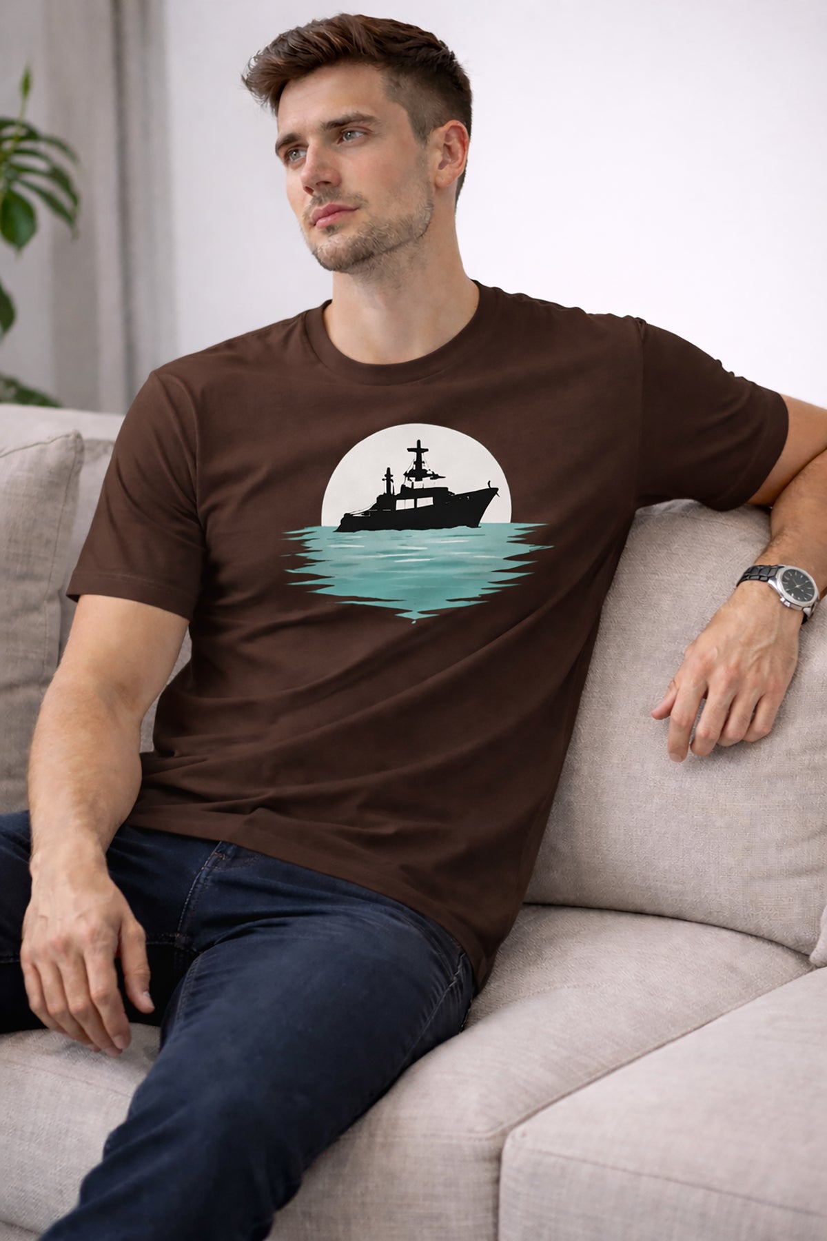 Men’s Cotton Graphic Printed Oversized Round Neck T-Shirt