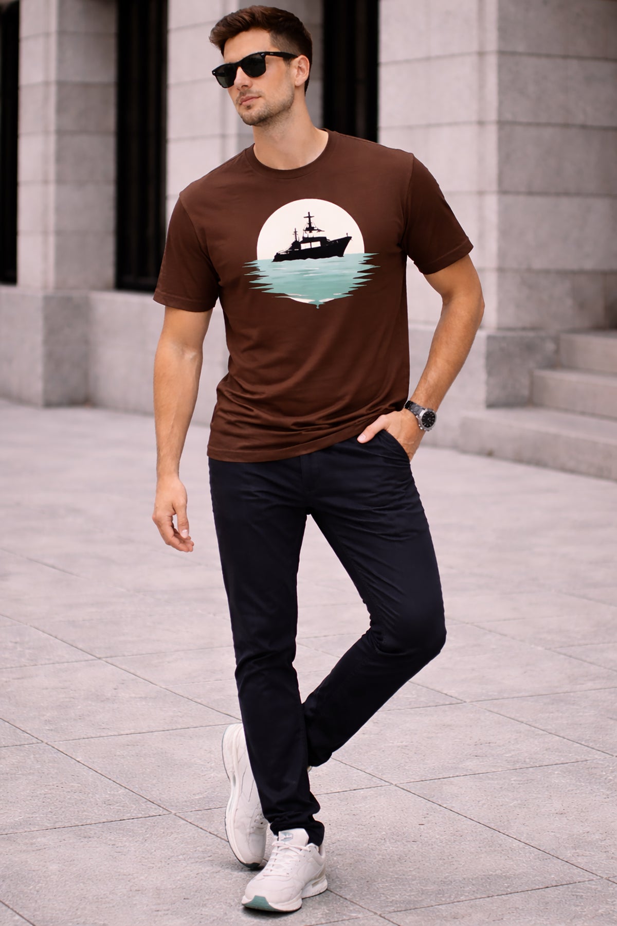 Men’s Cotton Graphic Printed Oversized Round Neck T-Shirt