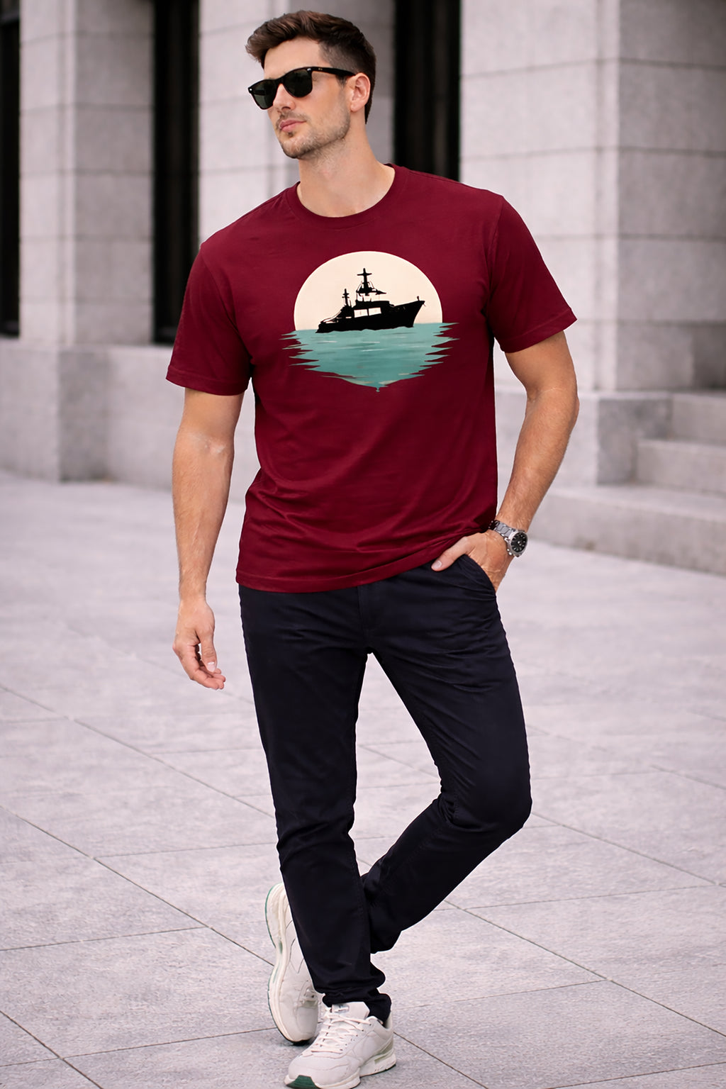 Men’s Cotton Graphic Printed Oversized Round Neck T-Shirt