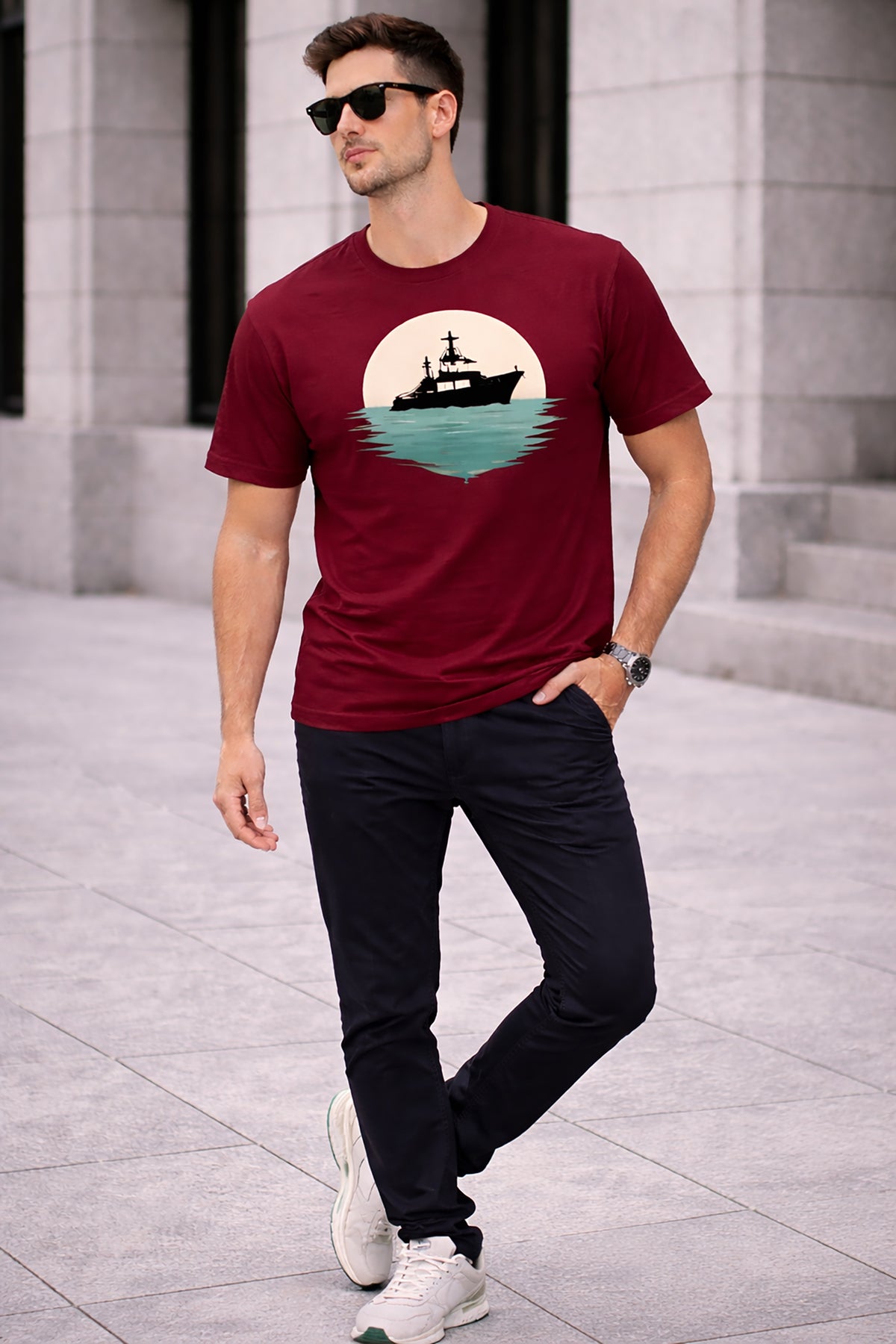Men’s Cotton Graphic Printed Oversized Round Neck T-Shirt