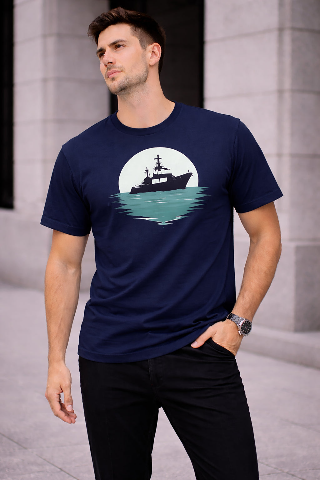 Men’s Cotton Graphic Printed Oversized Round Neck T-Shirt