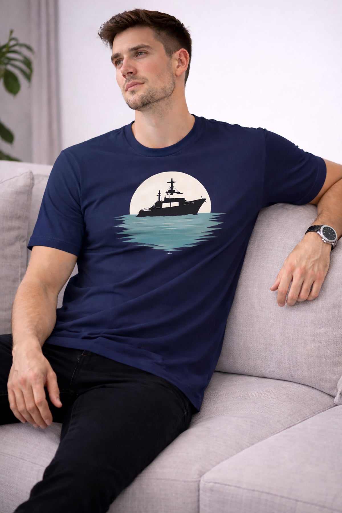 Men’s Cotton Graphic Printed Oversized Round Neck T-Shirt