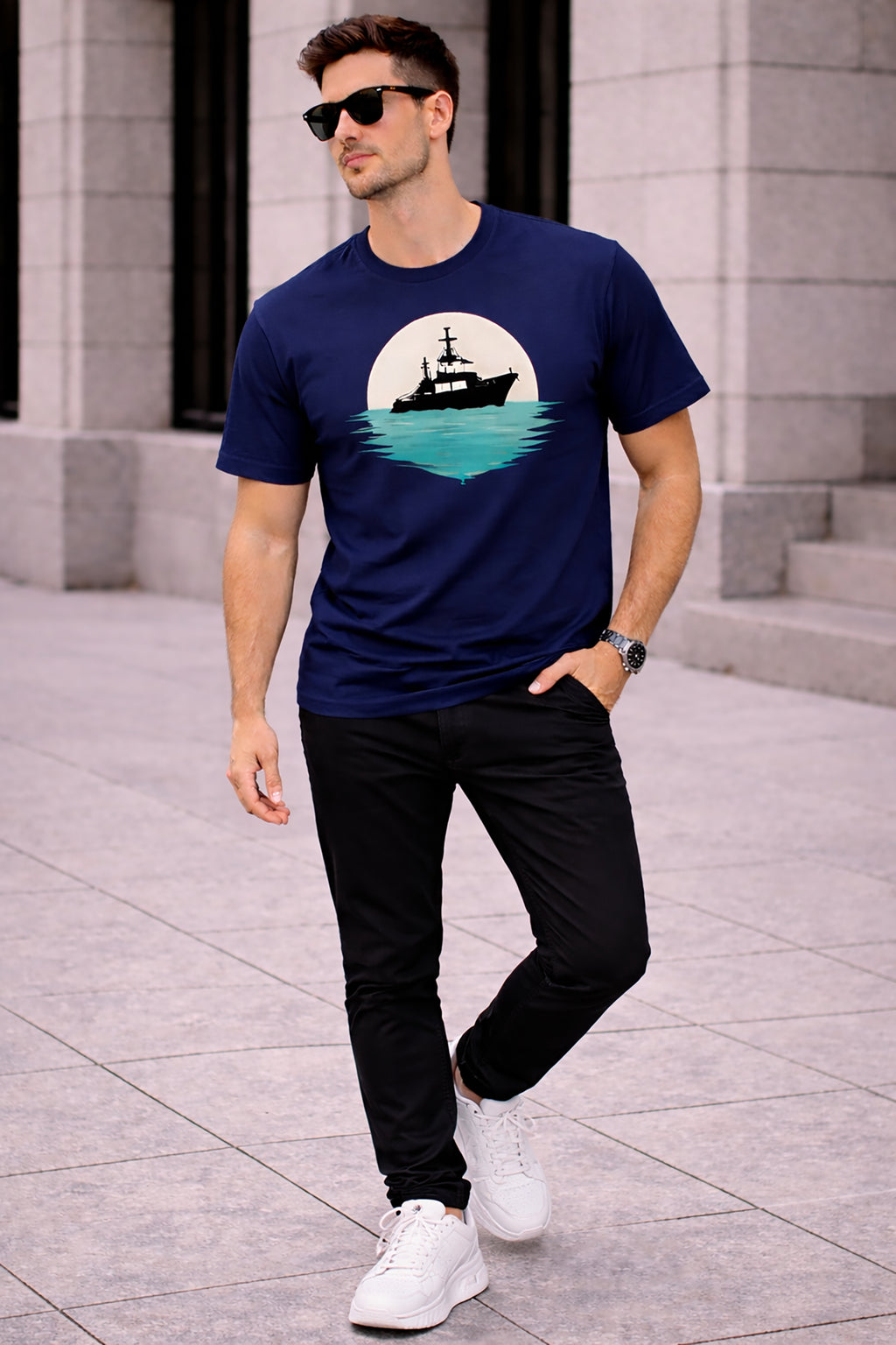Men’s Cotton Graphic Printed Oversized Round Neck T-Shirt