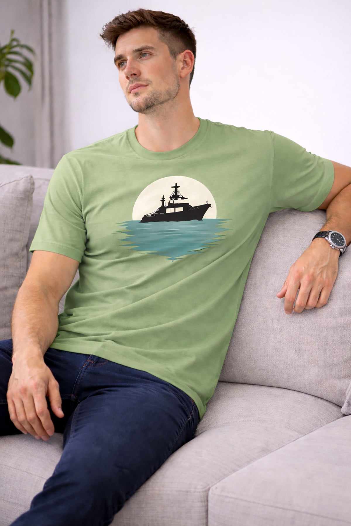Men’s Cotton Graphic Printed Oversized Round Neck T-Shirt