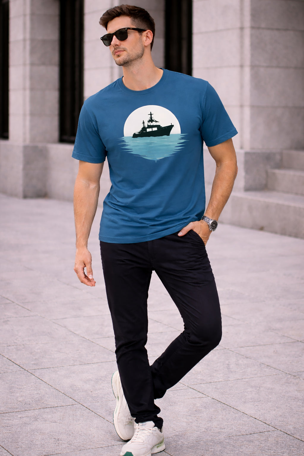 Men’s Cotton Graphic Printed Oversized Round Neck T-Shirt