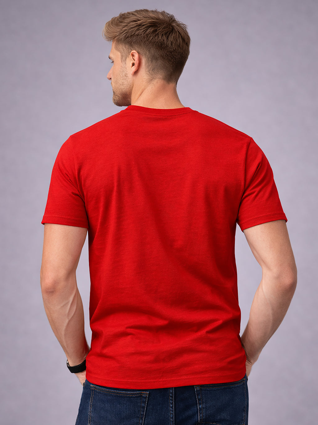 Men's Polycotton Regular Fit Solid Round Neck Half Sleeve T-Shirt