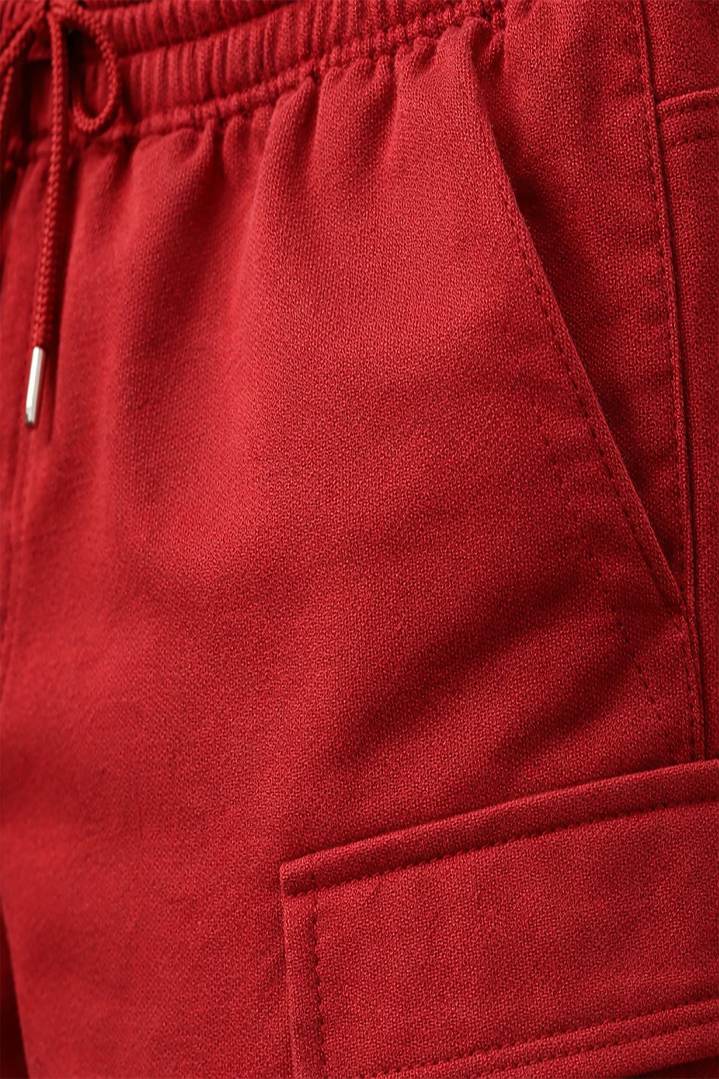 Rust Men's Cotton Blend Elastic Waist Drawstring Cargo Shorts