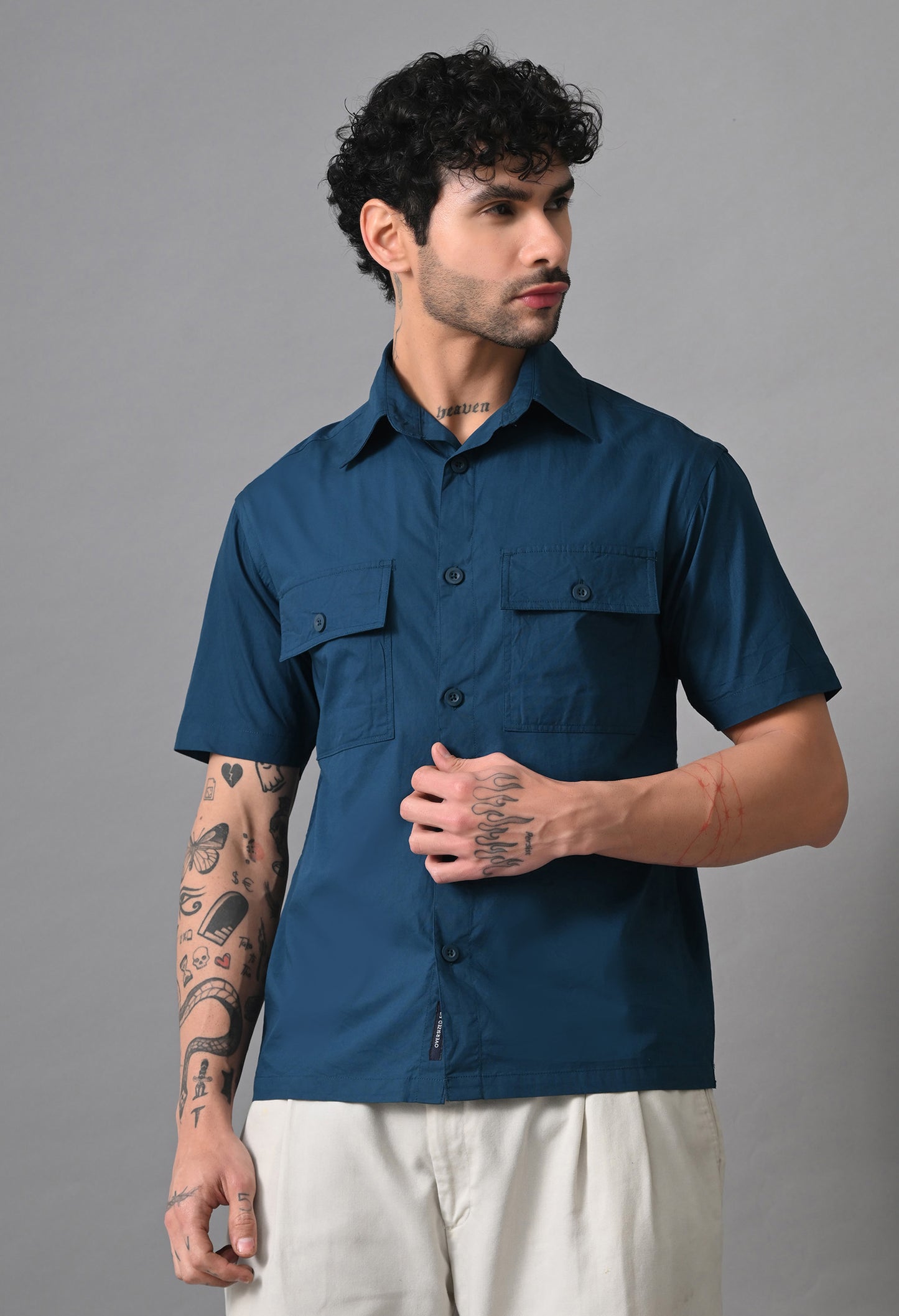 Teal Blue Men's  Solid Cotton Poplin Regular Fit Casual & Semi Formal Shirts