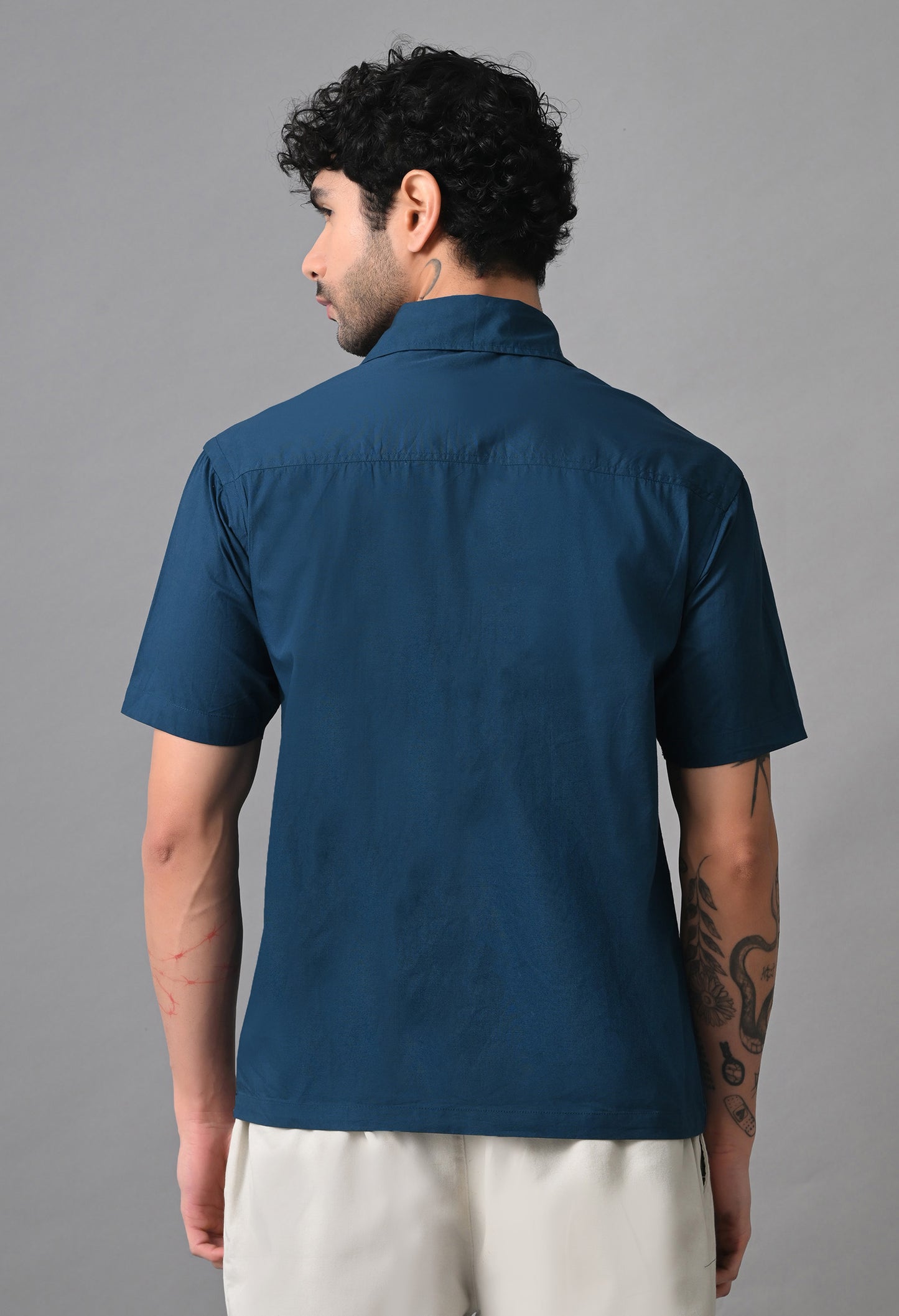Teal Blue Men's  Solid Cotton Poplin Regular Fit Casual & Semi Formal Shirts