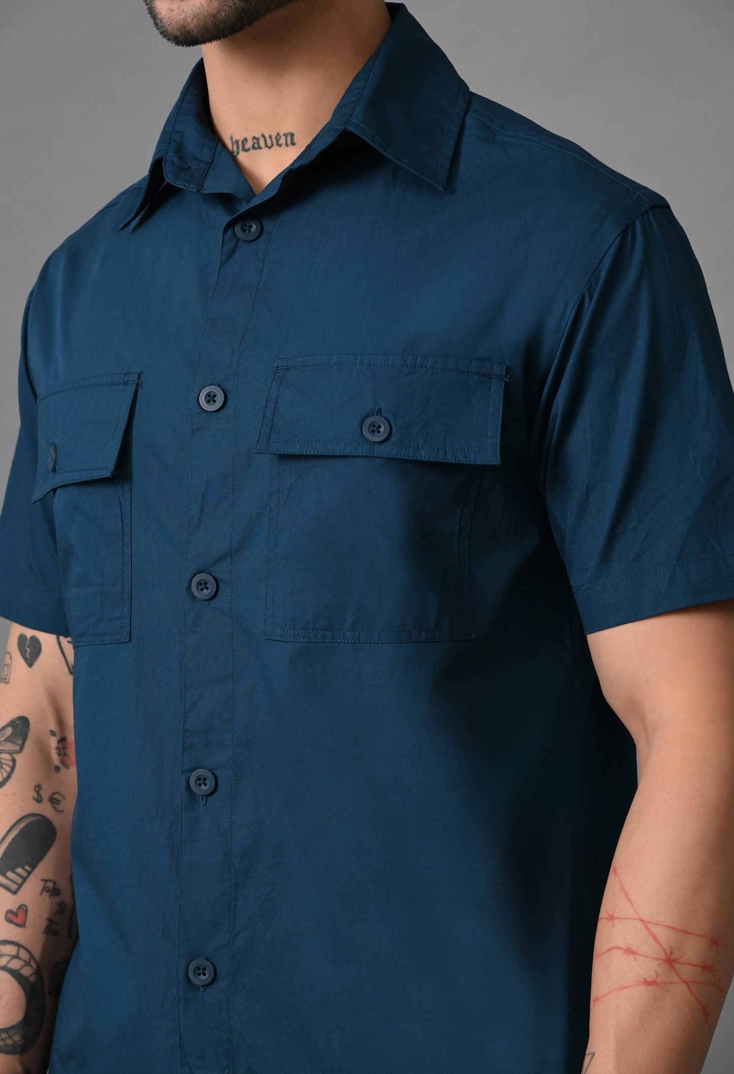 Teal Blue Men's  Solid Cotton Poplin Regular Fit Casual & Semi Formal Shirts