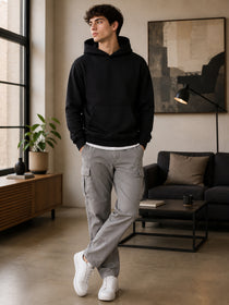 Men’s Printed Fleece Hooded Sweatshirt with Kangaroo Pocket