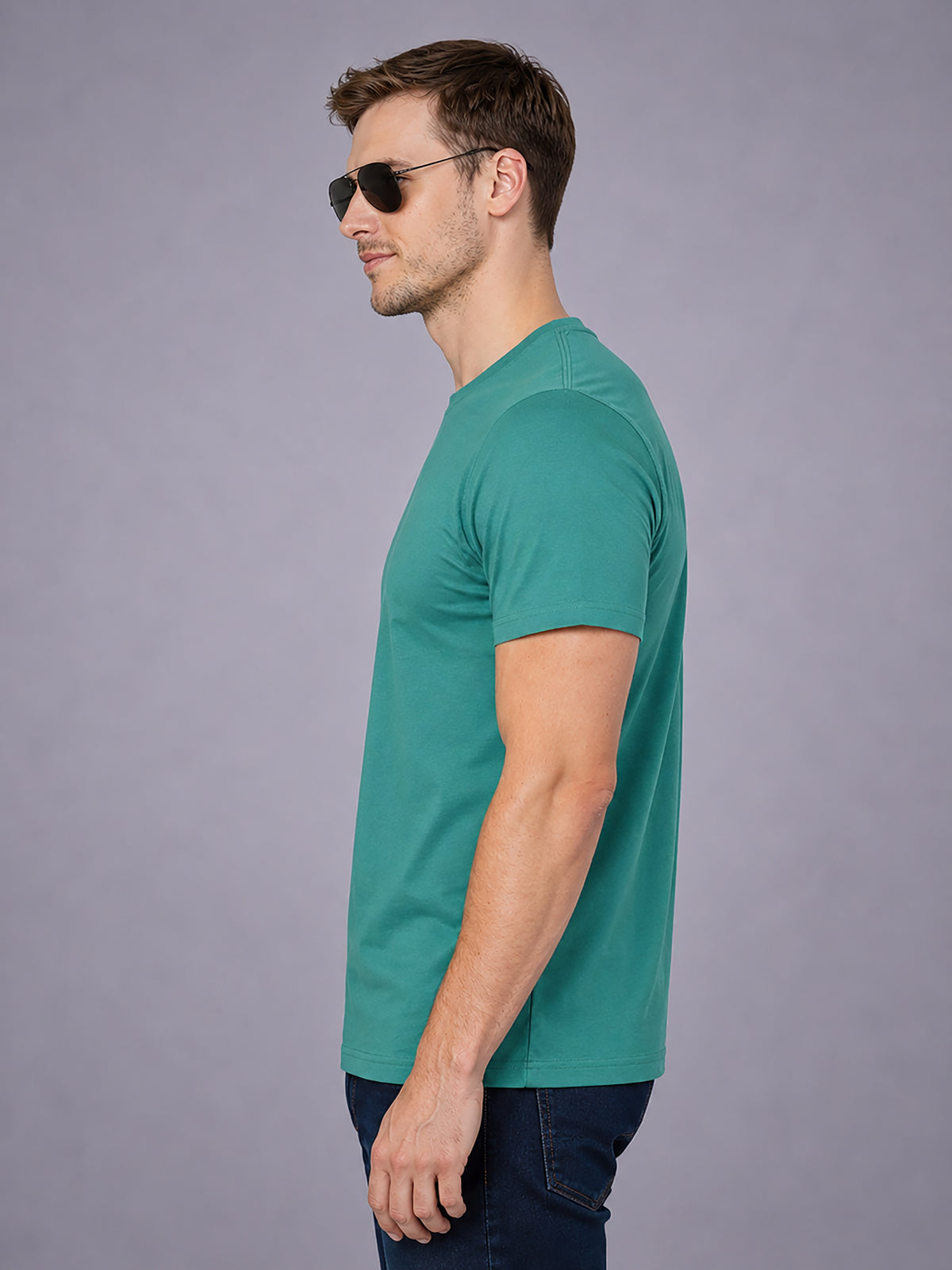 Men's Polycotton Regular Fit Solid Round Neck Half Sleeve T-Shirt