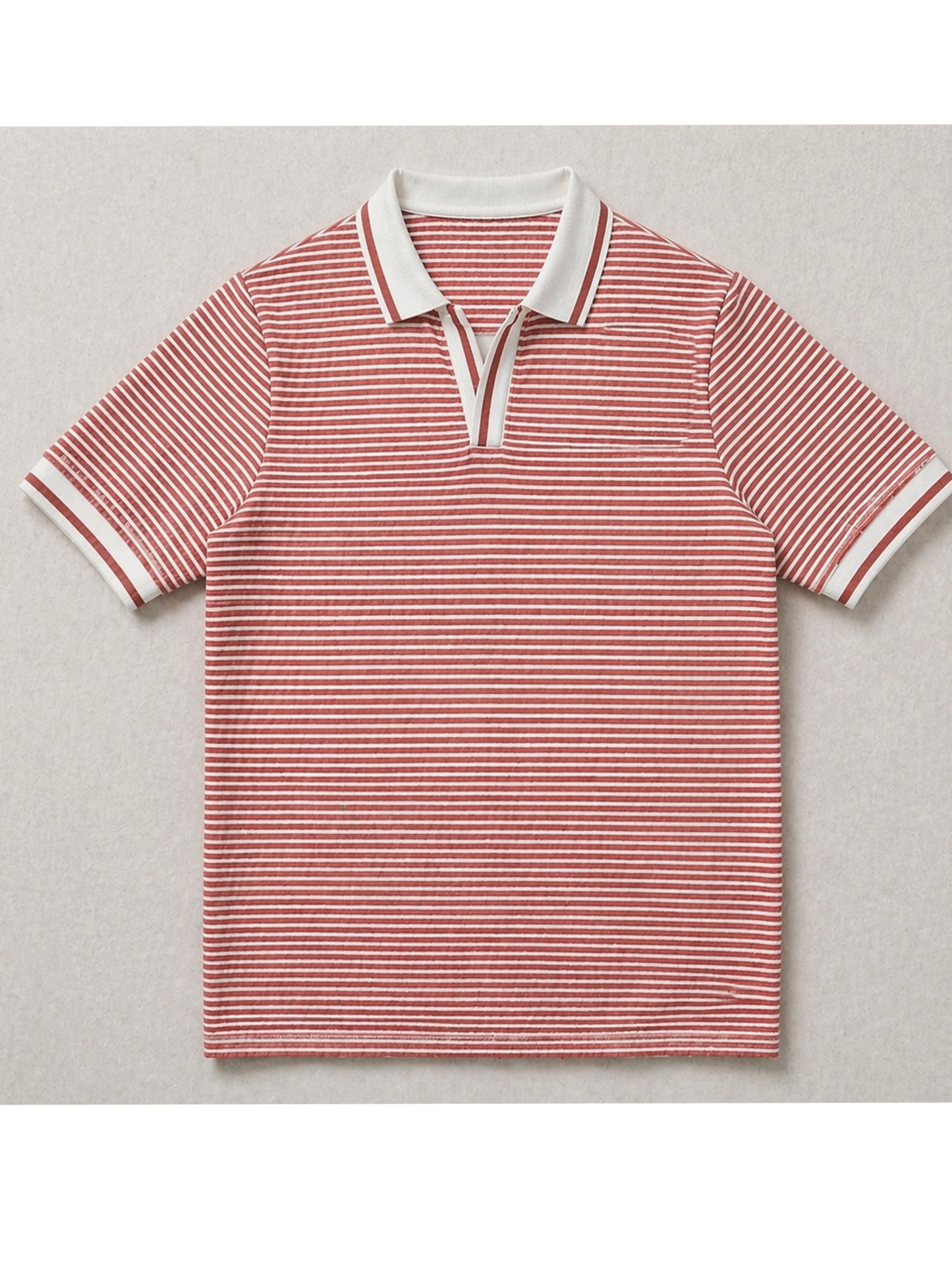 Rust Men’s Textured Polo T-Shirt – Regular Fit Smart Casual Wear