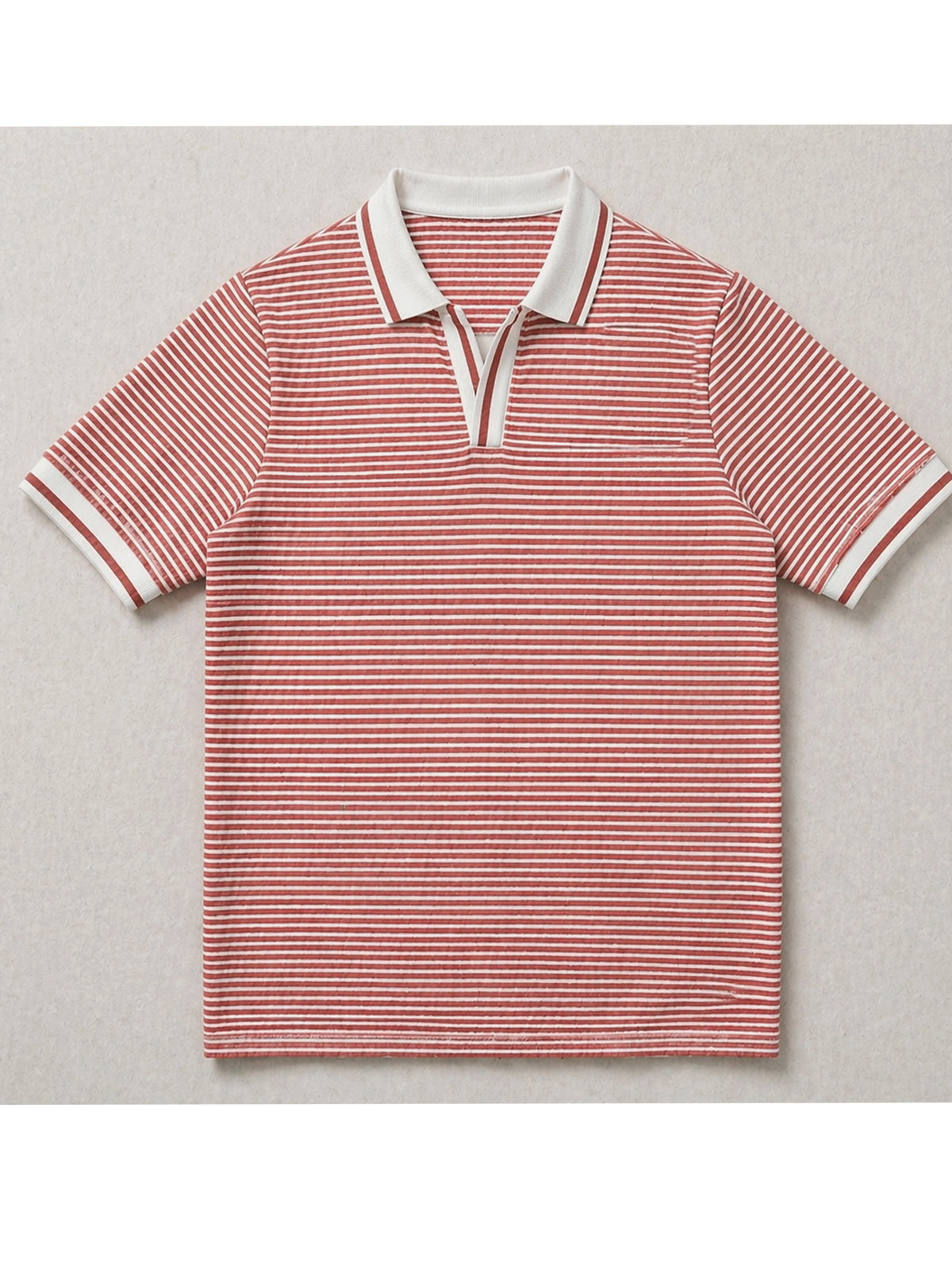 Rust Men’s Textured Polo T-Shirt – Regular Fit Smart Casual Wear
