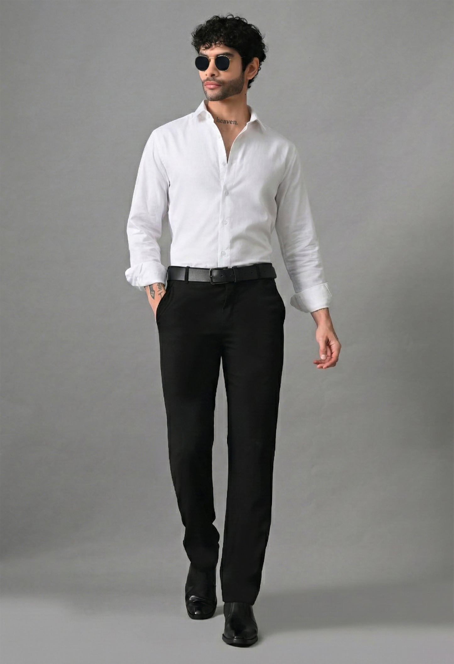 White Solid Men's Cotton Poplin Regular Fit Full Sleeve Formal Shirts